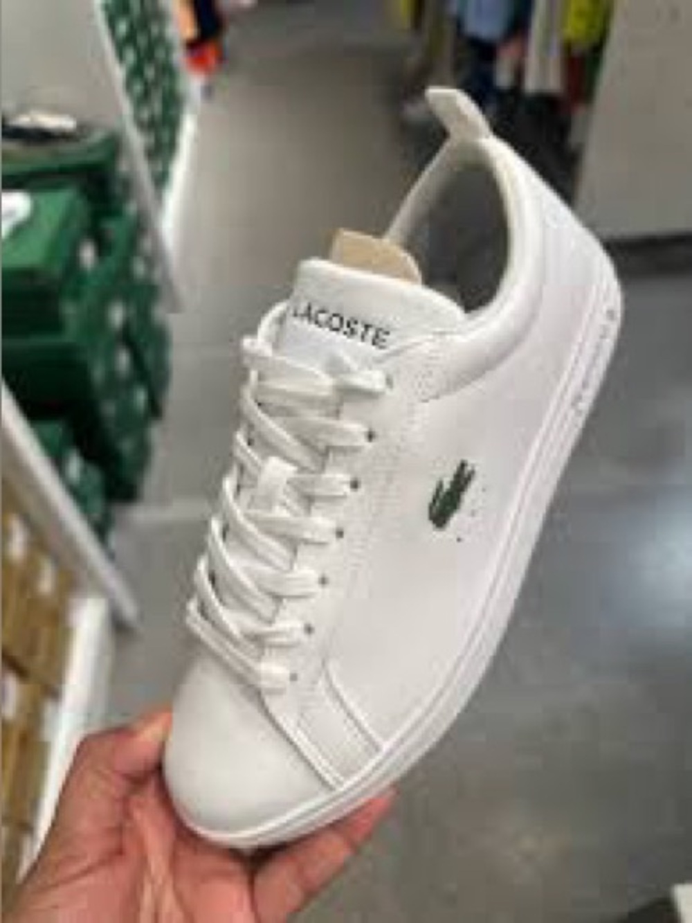Lacoste  White Leather Women’s Sneaker Size 8 Worn only Once
